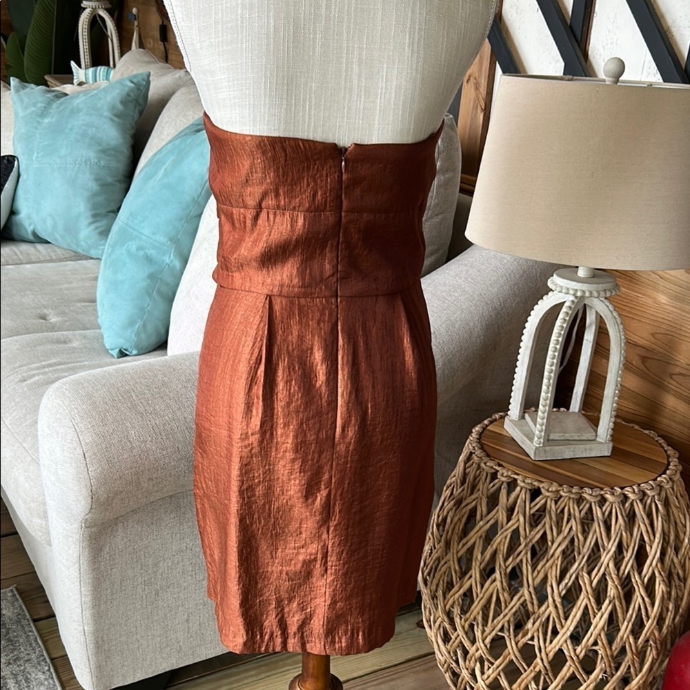 Max & Cleo Strapless Cocktail Dress – Rust Size 6 party wedding - Picture 7 of 10